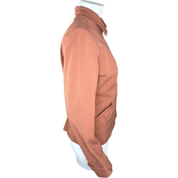 Isaac Mizrahi Live! 24/7 Stretch Zip Front Moto Jacket Cognac 10 NWOT - Picture 9 of 13